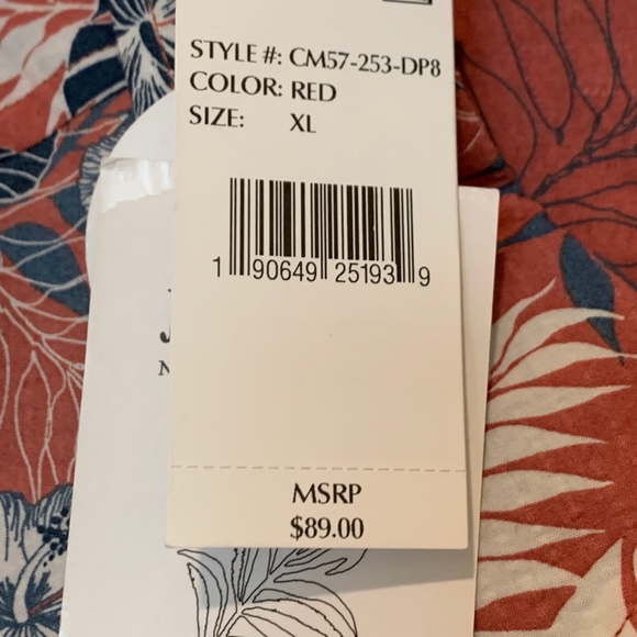 New Men's Jachs New York Seersucker Tropical  Short Sleeve Button Down XL - Picture 6 of 8